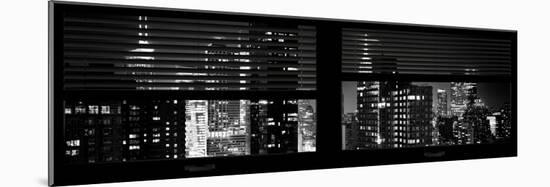 Window View with Venetian Blinds: 42nd Street with New Yorker Hoteland Times Square-Philippe Hugonnard-Mounted Photographic Print