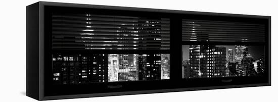 Window View with Venetian Blinds: 42nd Street with New Yorker Hoteland Times Square-Philippe Hugonnard-Framed Stretched Canvas