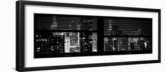 Window View with Venetian Blinds: 42nd Street with New Yorker Hoteland Times Square-Philippe Hugonnard-Framed Photographic Print