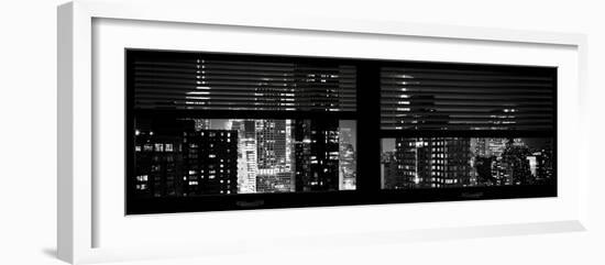 Window View with Venetian Blinds: 42nd Street with New Yorker Hoteland Times Square-Philippe Hugonnard-Framed Photographic Print