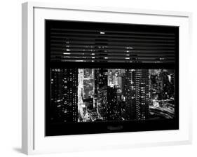 Window View with Venetian Blinds: 42nd Street with New Yorker Hoteland Times Square-Philippe Hugonnard-Framed Photographic Print