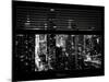 Window View with Venetian Blinds: 42nd Street with New Yorker Hoteland Times Square-Philippe Hugonnard-Mounted Photographic Print