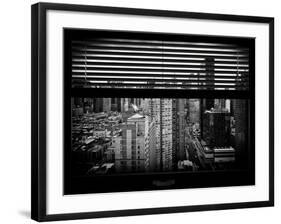 Window View with Venetian Blinds: 42nd Street with the Empire State Building and Times Square-Philippe Hugonnard-Framed Photographic Print