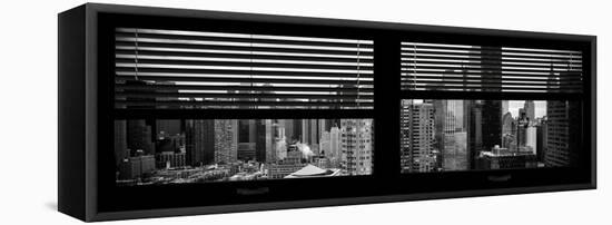 Window View with Venetian Blinds: 42nd Street with the Top of the Empire State Building-Philippe Hugonnard-Framed Stretched Canvas