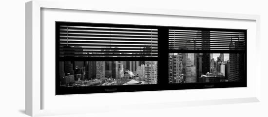 Window View with Venetian Blinds: 42nd Street with the Top of the Empire State Building-Philippe Hugonnard-Framed Photographic Print