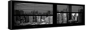 Window View with Venetian Blinds: 42nd Street with the Top of the Empire State Building-Philippe Hugonnard-Framed Stretched Canvas