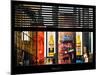 Window View with Venetian Blinds: Advertising Signs in Times Square - Manhattan-Philippe Hugonnard-Mounted Photographic Print