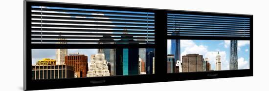 Window View with Venetian Blinds: Architecture and Buildings of Lower Manhattan Buildings-Philippe Hugonnard-Mounted Photographic Print