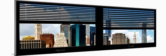 Window View with Venetian Blinds: Architecture and Buildings of Lower Manhattan Buildings-Philippe Hugonnard-Mounted Photographic Print