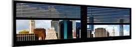 Window View with Venetian Blinds: Architecture and Buildings of Lower Manhattan Buildings-Philippe Hugonnard-Mounted Photographic Print