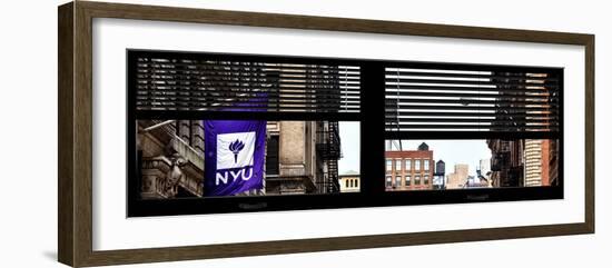 Window View with Venetian Blinds: Architecture and Buildings-Philippe Hugonnard-Framed Photographic Print