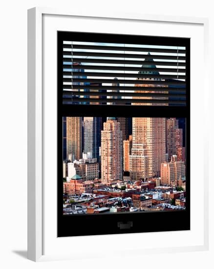 Window View with Venetian Blinds: Architecture and Buildings-Philippe Hugonnard-Framed Photographic Print