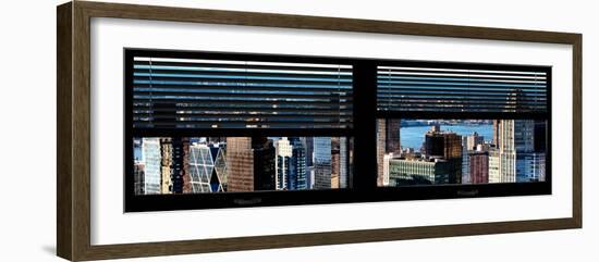 Window View with Venetian Blinds: Architecture and Buildings-Philippe Hugonnard-Framed Photographic Print