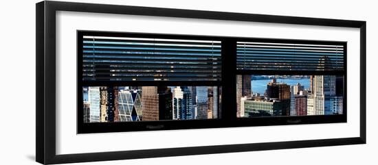 Window View with Venetian Blinds: Architecture and Buildings-Philippe Hugonnard-Framed Photographic Print