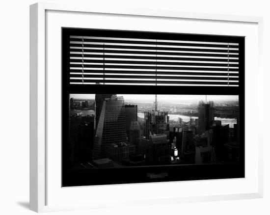 Window View with Venetian Blinds: Architecture and Buildings-Philippe Hugonnard-Framed Photographic Print