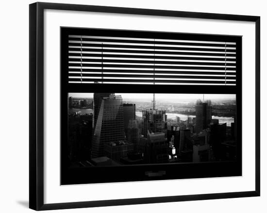 Window View with Venetian Blinds: Architecture and Buildings-Philippe Hugonnard-Framed Photographic Print