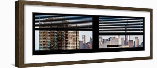 Window View with Venetian Blinds: Architecture and Buildings-Philippe Hugonnard-Framed Photographic Print