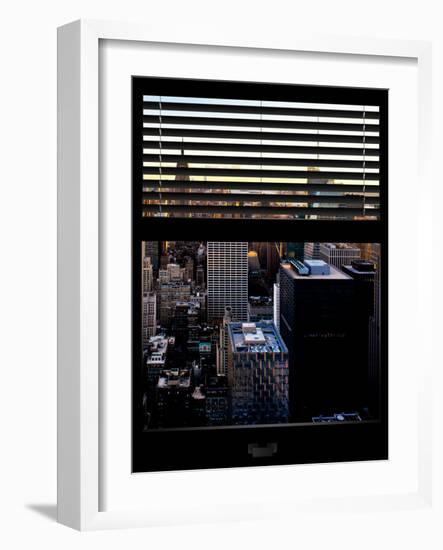 Window View with Venetian Blinds: Architecture and Buildings-Philippe Hugonnard-Framed Photographic Print