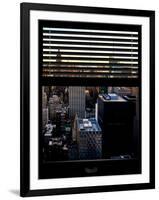 Window View with Venetian Blinds: Architecture and Buildings-Philippe Hugonnard-Framed Photographic Print