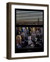 Window View with Venetian Blinds: Architecture and Buildings-Philippe Hugonnard-Framed Photographic Print