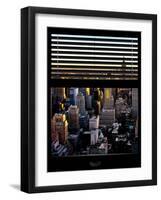 Window View with Venetian Blinds: Architecture and Buildings-Philippe Hugonnard-Framed Photographic Print