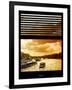 Window View with Venetian Blinds: Boats on the Seine River Views at Sunset - Paris, France-Philippe Hugonnard-Framed Photographic Print