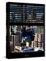 Window View with Venetian Blinds: Buildings and Skyscrapers - Upper West Side-Philippe Hugonnard-Stretched Canvas