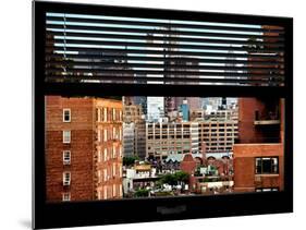Window View with Venetian Blinds: Buildings Cityscape of Chelsea with Empire State Building View-Philippe Hugonnard-Mounted Photographic Print