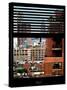 Window View with Venetian Blinds: Buildings Cityscape of Chelsea with Empire State Building View-Philippe Hugonnard-Stretched Canvas