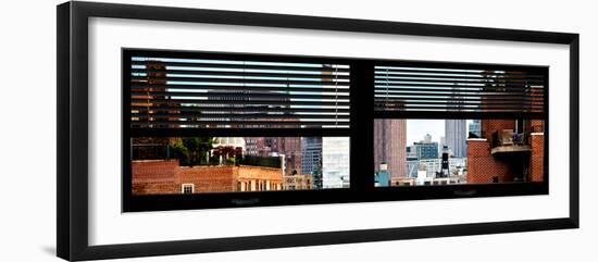 Window View with Venetian Blinds: Buildings Cityscape of Chelsea with Empire State Building View-Philippe Hugonnard-Framed Photographic Print