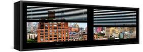 Window View with Venetian Blinds: Buildings of Chelsea with One World Trade Center View-Philippe Hugonnard-Framed Stretched Canvas