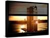 Window View with Venetian Blinds: Buildings Sunset View - Meatpacking District-Philippe Hugonnard-Stretched Canvas