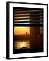 Window View with Venetian Blinds: Buildings Sunset View-Philippe Hugonnard-Framed Photographic Print