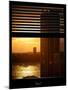 Window View with Venetian Blinds: Buildings Sunset View-Philippe Hugonnard-Mounted Photographic Print