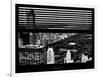 Window View with Venetian Blinds: Central Park and upper West Side Buildings - Manhattan-Philippe Hugonnard-Framed Photographic Print