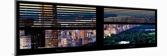 Window View with Venetian Blinds: Central Park and upper West Side Buildings - Manhattan-Philippe Hugonnard-Mounted Photographic Print