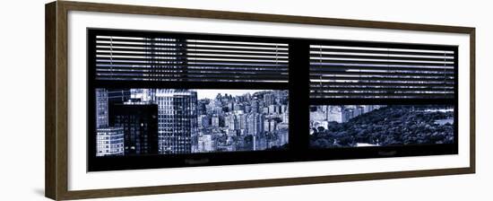 Window View with Venetian Blinds: Central Park and upper West Side Buildings-Philippe Hugonnard-Framed Premium Photographic Print