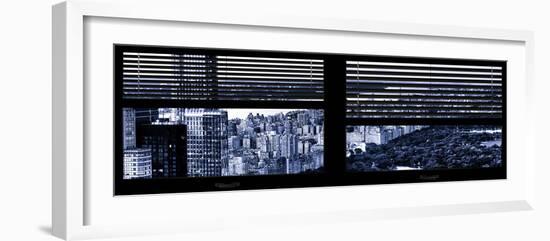 Window View with Venetian Blinds: Central Park and upper West Side Buildings-Philippe Hugonnard-Framed Photographic Print