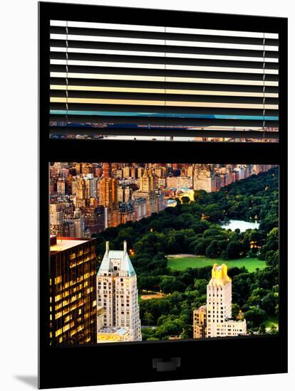 Window View with Venetian Blinds: Central Park and upper West Side Buildings-Philippe Hugonnard-Mounted Photographic Print