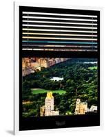 Window View with Venetian Blinds: Central Park and upper West Side Buildings-Philippe Hugonnard-Framed Photographic Print