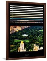 Window View with Venetian Blinds: Central Park and upper West Side Buildings-Philippe Hugonnard-Framed Photographic Print