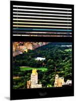 Window View with Venetian Blinds: Central Park and upper West Side Buildings-Philippe Hugonnard-Mounted Photographic Print