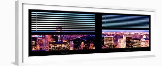 Window View with Venetian Blinds: Central Park by Night - Manhattan-Philippe Hugonnard-Framed Premium Photographic Print