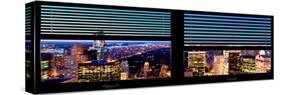 Window View with Venetian Blinds: Central Park by Night - Manhattan-Philippe Hugonnard-Stretched Canvas