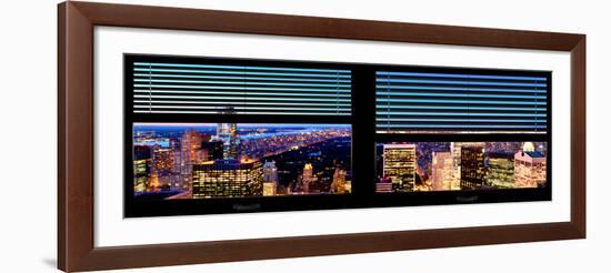 Window View with Venetian Blinds: Central Park by Night - Manhattan-Philippe Hugonnard-Framed Photographic Print