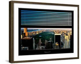 Window View with Venetian Blinds: Central Park View - Manhattan-Philippe Hugonnard-Framed Photographic Print