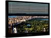 Window View with Venetian Blinds: Central Park with Upper West Side Buildings - Manhattan-Philippe Hugonnard-Stretched Canvas