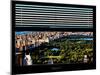 Window View with Venetian Blinds: Central Park with Upper West Side Buildings - Manhattan-Philippe Hugonnard-Mounted Photographic Print