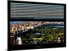 Window View with Venetian Blinds: Central Park with Upper West Side Buildings - Manhattan-Philippe Hugonnard-Mounted Photographic Print