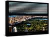 Window View with Venetian Blinds: Central Park with Upper West Side Buildings - Manhattan-Philippe Hugonnard-Stretched Canvas